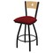 Holland Bar Stool Co 25" Swivel Counter Stool, Black Wrinkle, Nat Back, Graph Ruby Seat X830 - alternate 1